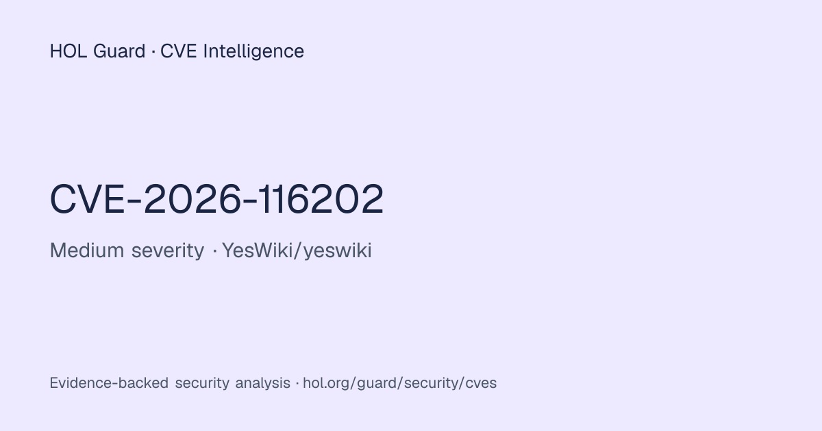 YesWiki before 4.7.0 Stored XSS via ImageField SVG Upload (CVE-2026 ...