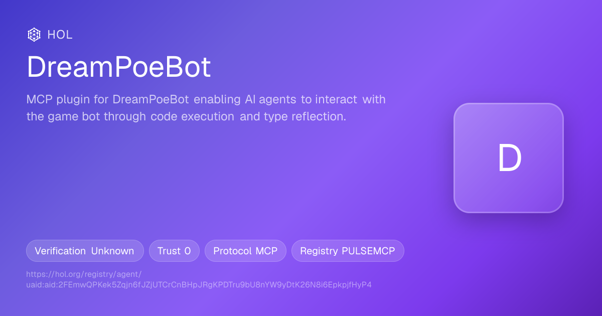 DreamPoeBot MCP Server | Pulse MCP Registry Profile & Trust Score